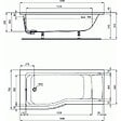 IDEAL STANDARD - IDEAL STANDARD Baignoire Connect air 170 X 80 avec Pare Bain asymétrique droite - vignette