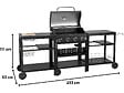 HABITAT ET JARDIN - Barbecue à gaz cuisine d'extérieur - 12 kw - 4 brûleurs - Noir - vignette