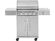 HABITAT ET JARDIN - Barbecue gaz en inox avec 5 brûleurs dont 1 latéral "Brazzo" - 118 x 57 x 104 cm - Gris clair - vignette