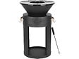 HABITAT ET JARDIN - Barbecue plancha brasero a charbon et bois "Cesar" - 49 x 49 x 92 cm - Noir - vignette