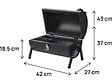 HABITAT ET JARDIN - Barbecue charbon de bois portable "Captain" - 42 x 27 x 43 cm - Noir - vignette