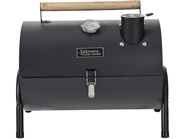 HABITAT ET JARDIN - Barbecue charbon de bois portable "Captain" - 42 x 27 x 43 cm - Noir - large