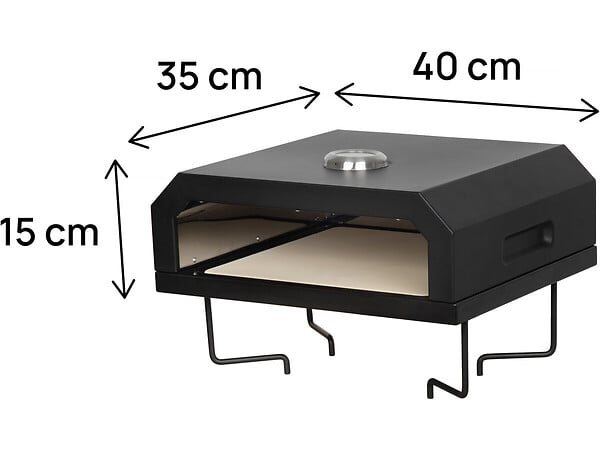 HABITAT ET JARDIN - Four à pizza pour barbecue "Pizzello" - 40 x 35 x 28 cm - Noir - large