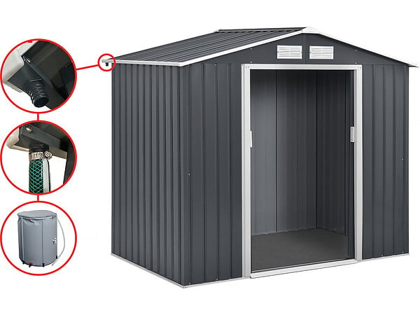 HABITAT ET JARDIN - Gouttière pour abri de jardin en métal de 2 à 6m2 - large