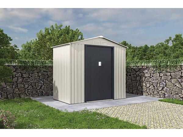 HABITAT ET JARDIN - Abri de jardin métal "Nebraska" - 2.71 m² - Beige/gris anthracite - large