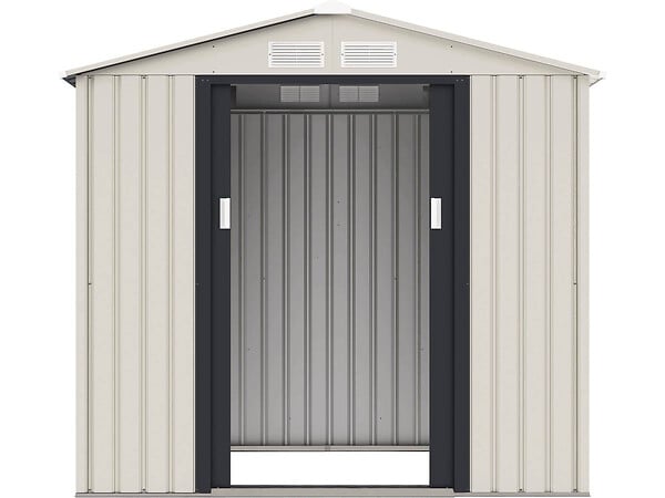 HABITAT ET JARDIN - Abri de jardin métal "Nebraska" - 2.71 m² - Beige/gris anthracite - large