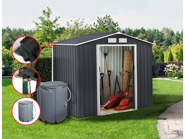 HABITAT ET JARDIN - Gouttière pour abri de jardin en métal de 6 à 13 m2 - large