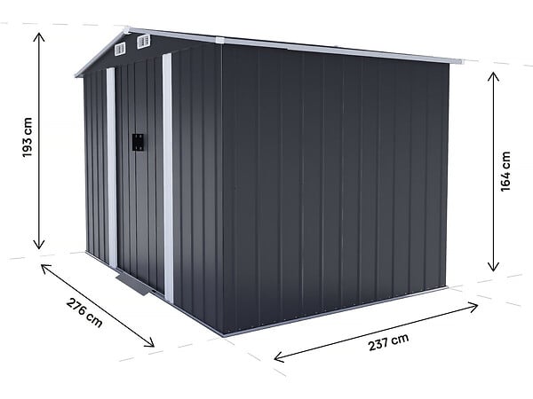 HABITAT ET JARDIN - Abri de jardin métal avec porte coulissante "Boston" - 6,54 m² - Gris - large