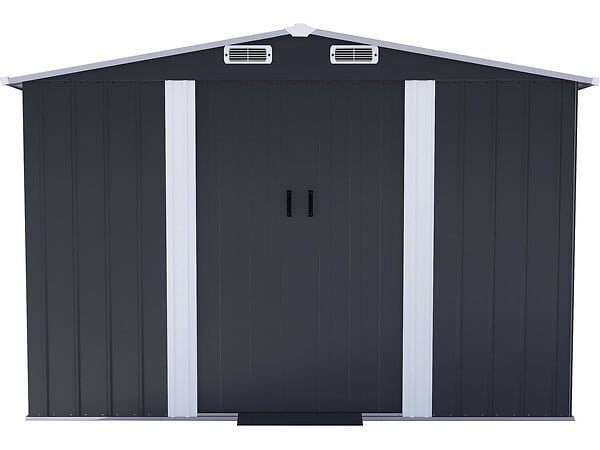HABITAT ET JARDIN - Abri de jardin métal avec porte coulissante "Boston" - 6,54 m² - Gris - large