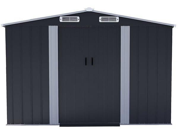 HABITAT ET JARDIN - Abri de jardin métal avec porte coulissante "Boston" - 8 m² - Gris - large
