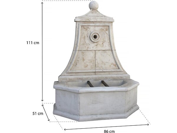 HABITAT ET JARDIN - Fontaine " Baccarat" - Pierre reconstituée  - 86 x 51 x 111 cm - large