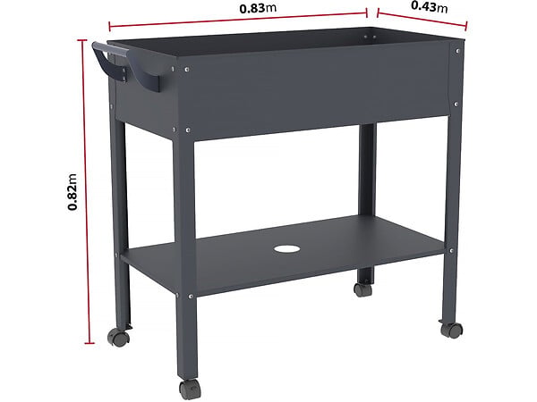 HABITAT ET JARDIN - Table de rempotage "Hibiscus" - 82 x 43 x 83 cm - Anthracite - large