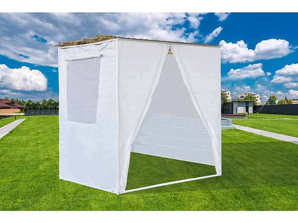 HABITAT ET JARDIN - Souccah en Kit NINA ajustable 2 x 2 avec 1 Rouleau de bambou et 15 tasseaux de bambou - large
