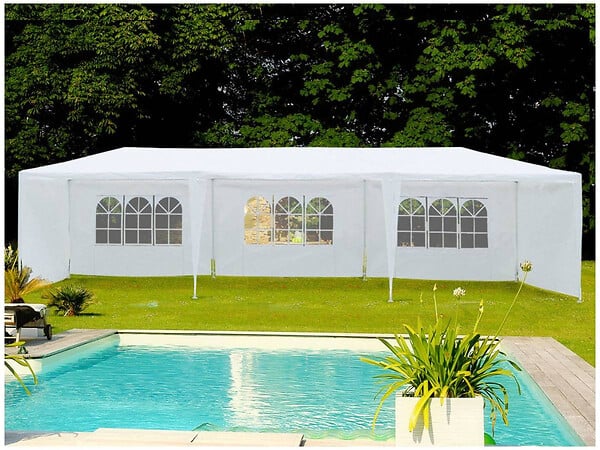 HABITAT ET JARDIN - Tente de réception "Carolina" en polyéthylène - 3 x 9 m - large