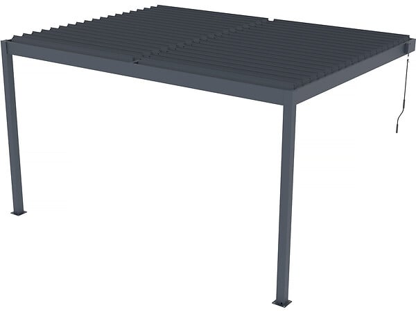 HABITAT ET JARDIN - Pergola adossée en aluminium "Windsor" - Gris anthracite - 3 x 4 m - large