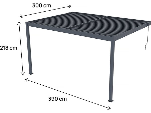 HABITAT ET JARDIN - Pergola adossée en aluminium "Windsor" - Gris anthracite - 3 x 4 m - large