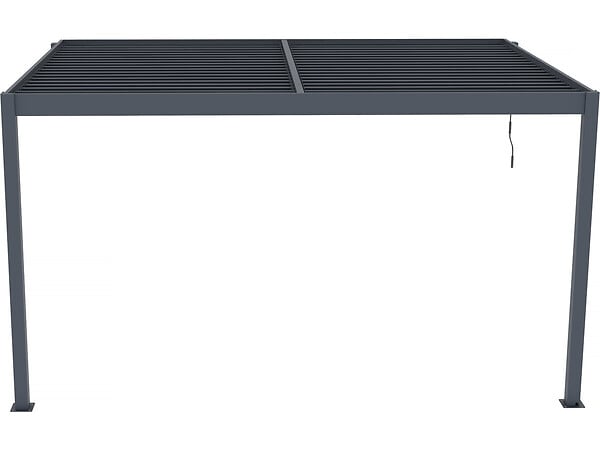 HABITAT ET JARDIN - Pergola adossée en aluminium "Windsor" - Gris anthracite - 3 x 4 m - large