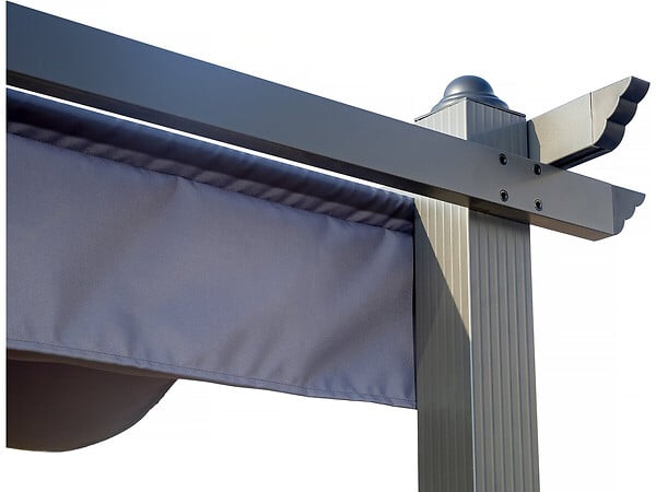HABITAT ET JARDIN - Pergola en aluminium avec toit rétractable - 3 x 4 m - Gris anthracite - large