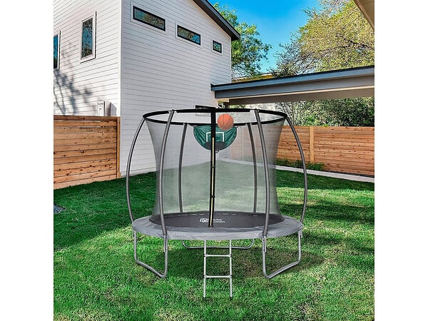 HABITAT ET JARDIN - Trampoline avec filet intérieur "jumper" - Ø 4,88 m - Gris - large