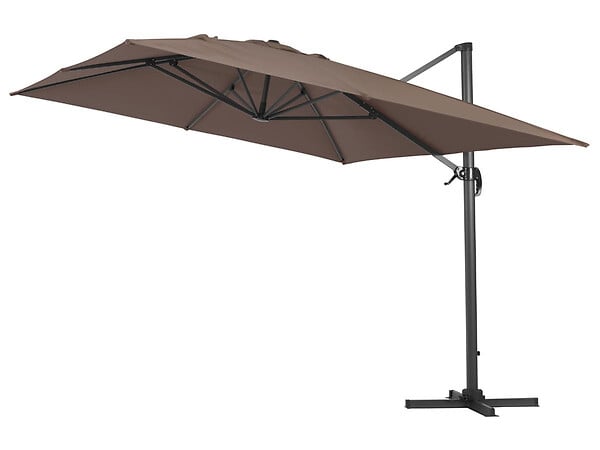 HABITAT ET JARDIN - Parasol de jardin déporté en aluminium "Sun 4" 3 x 4 m - Ecru - large
