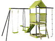 HABITAT ET JARDIN - Aire de jeu portique en métal avec toboggan et bac a sable "Sohane"  - Vert - vignette