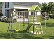 HABITAT ET JARDIN - Aire de jeu portique en métal avec toboggan et bac a sable "Sohane"  - Vert - vignette