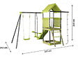 HABITAT ET JARDIN - Aire de jeu portique en métal avec toboggan et bac a sable "Sohane"  - Vert - vignette