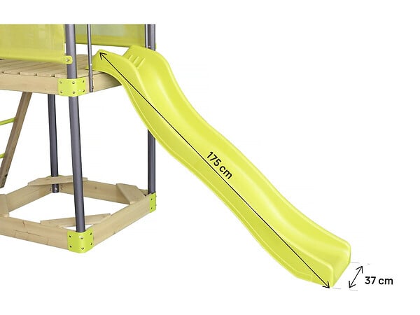 HABITAT ET JARDIN - Aire de jeu portique en métal avec toboggan et bac a sable "Sohane"  - Vert - large
