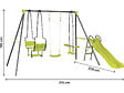 HABITAT ET JARDIN - Portique en métal avec toboggan "Ludo II" avec 4 agrès - Vert - vignette
