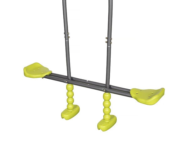 HABITAT ET JARDIN - Portique en métal avec toboggan "Ludo II" avec 4 agrès - Vert - large