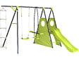 HABITAT ET JARDIN - Portique de jeu métal avec toboggan "Dany"- 5 agrès - Vert - vignette