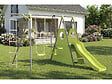 HABITAT ET JARDIN - Portique de jeu métal avec toboggan "Dany"- 5 agrès - Vert - vignette