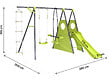HABITAT ET JARDIN - Portique de jeu métal avec toboggan "Dany"- 5 agrès - Vert - vignette
