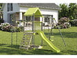 HABITAT ET JARDIN - Aire de jeu portique en métal avec toboggan et bac a sable "Lucien" - Vert - vignette