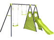 HABITAT ET JARDIN - Portique de jeu en métal avec toboggan "Kylian" - 4 agrès - Vert - vignette