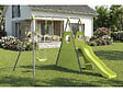 HABITAT ET JARDIN - Portique de jeu en métal avec toboggan "Kylian" - 4 agrès - Vert - vignette