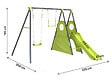 HABITAT ET JARDIN - Portique de jeu en métal avec toboggan "Kylian" - 4 agrès - Vert - vignette