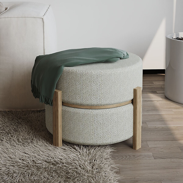 HABITAT ET JARDIN - Pouf en bois "Clone" - 47 x 48 x 45 cm - Beige - large