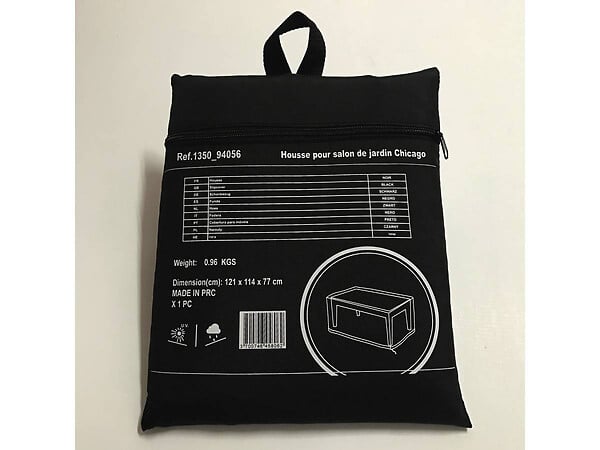 HABITAT ET JARDIN - Housse de protection pour salon de jardin - 121 x 114 x 77 cm - Noir - large
