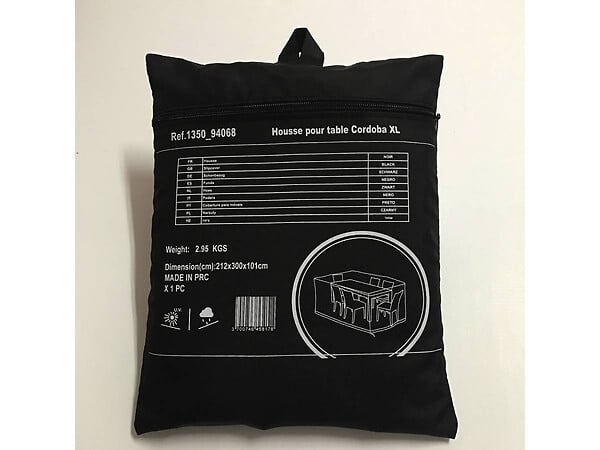 HABITAT ET JARDIN - Housse de protection pour salon de jardin repas - 300 x 212 x 101 cm - Noir - large