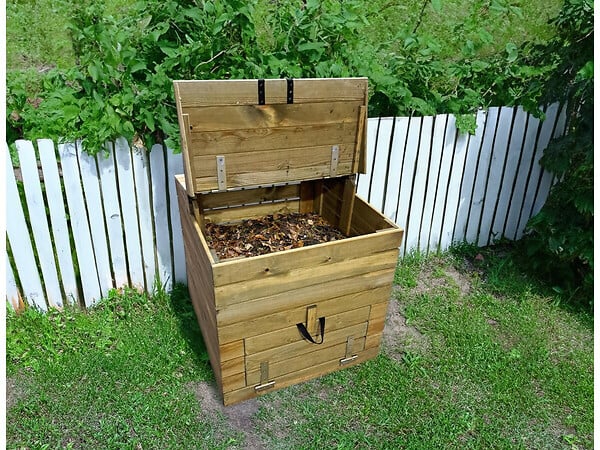 HABITAT ET JARDIN - Composteur en bois 500L "Douglas" 80 x 80 x 85 cm - large