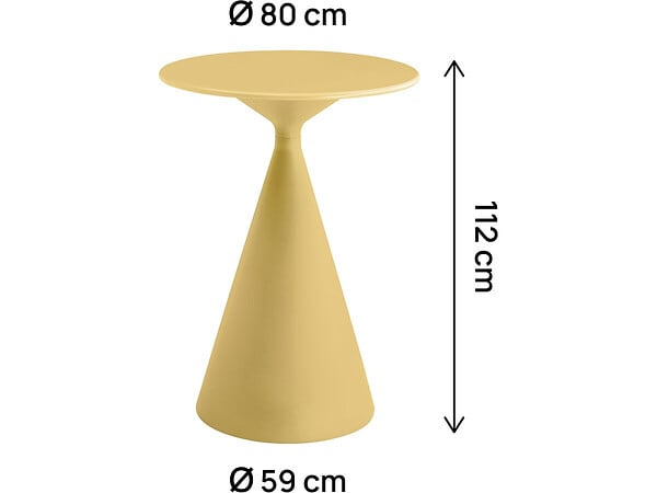 HABITAT ET JARDIN - Table haute bistro de jardin ⌀80 cm "Néora" - Jaune - large