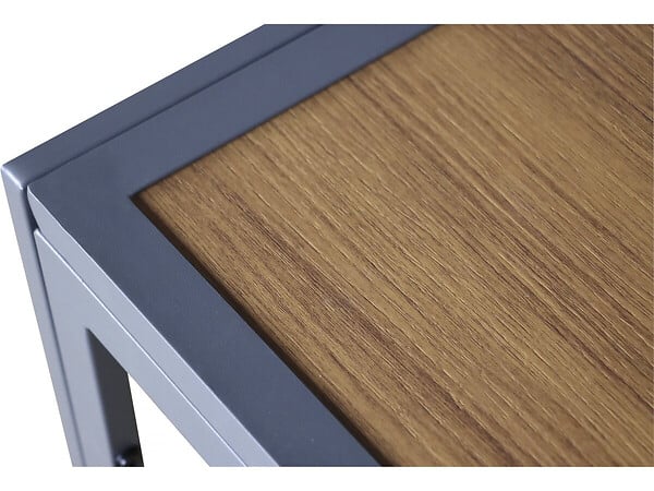 HABITAT ET JARDIN - Table de jardin métal imitation bois "Tossa" - 160 x 90 x 75 cm - Marron - large