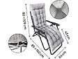 HABITAT ET JARDIN - Lot de 2 fauteuils de jardin inclinable zéro gravité avec coussin matelassé "Sintra" - Gris - vignette