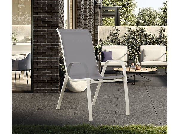HABITAT ET JARDIN - Fauteuil jardin Textilène "Cordoba" - Phoenix - Gris clair - Lot de 4 - large