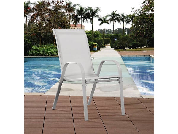 HABITAT ET JARDIN - Fauteuil jardin Textilène "Cordoba" - Phoenix - Écru - Lot de 4 - large
