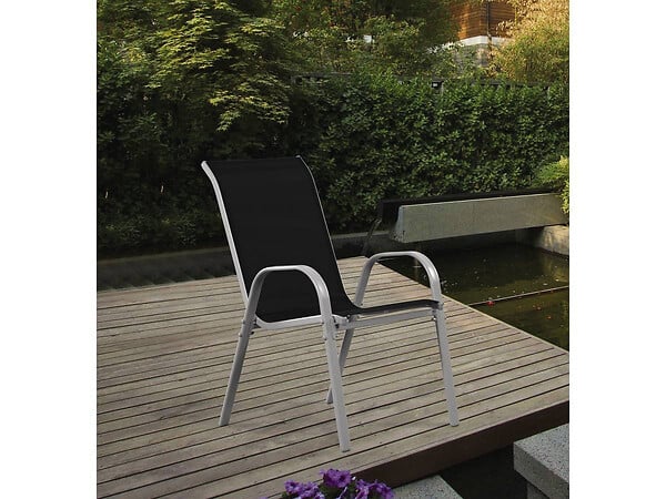 HABITAT ET JARDIN - Fauteuil jardin Textilène "Cordoba" - Phoenix - Noir - Lot de 4 - large