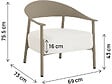 HABITAT ET JARDIN - Lot de 2 fauteuils de jardin en plastique et métal "Céora" - Taupe - vignette