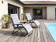 HABITAT ET JARDIN - Fauteuil de jardin relax zéro gravité avec coussin matelassé "Sintra" - Noir - vignette