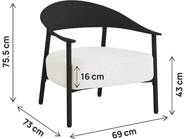 HABITAT ET JARDIN - Lot de 2 fauteuils de jardin en plastique et en métal "Céora" - Noir - large